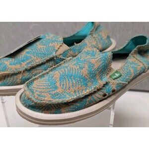 Sanuk Slip On Comfort Lightweight Donna Palma Tropical Cushioned Flats Size 7